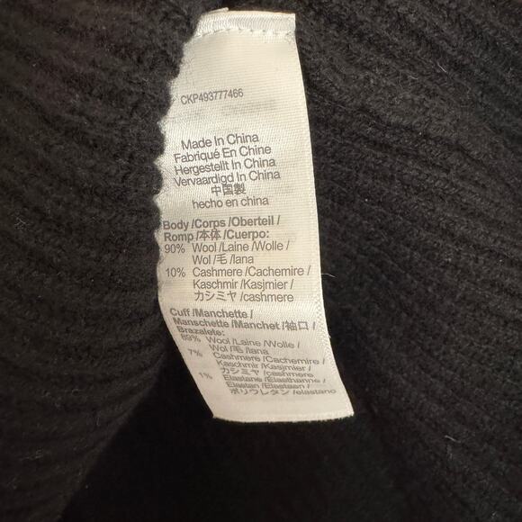 Madewell Soft Wool-Blend Square-Neck Pullover Sweater Sz XS Black Blouson Sleeve - Picture 6 of 8